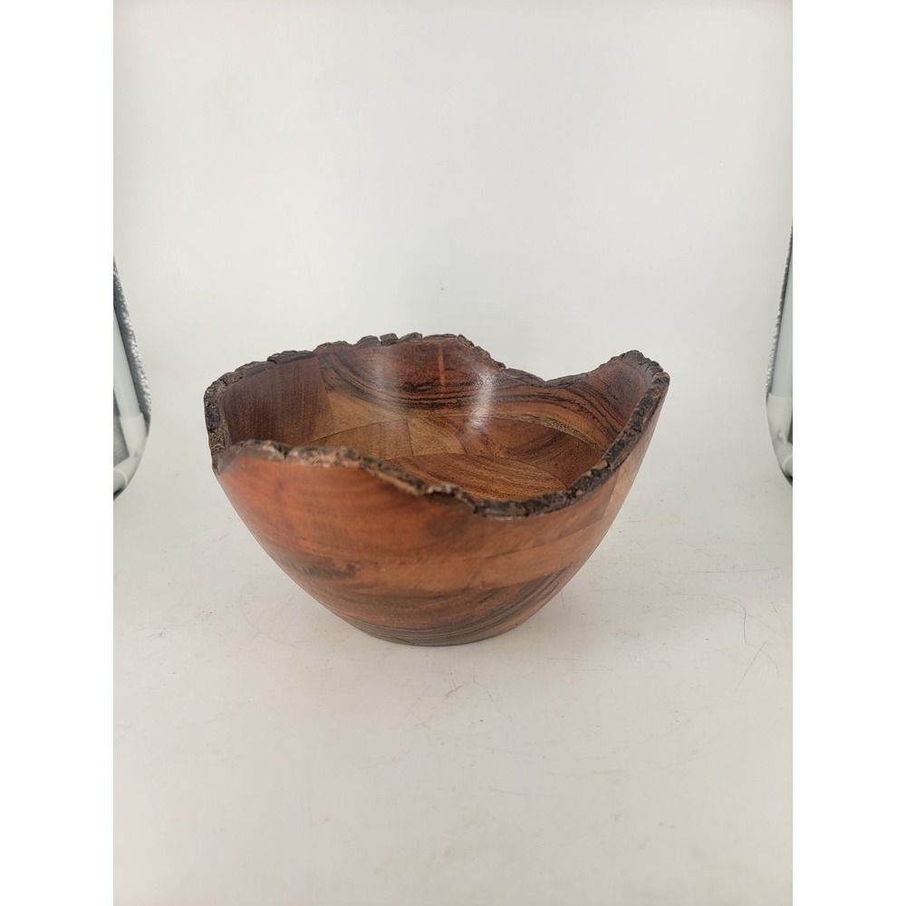 Natural Edge Hand Made Black Walnut Wooden Bowl ‎ 7 X 4 "